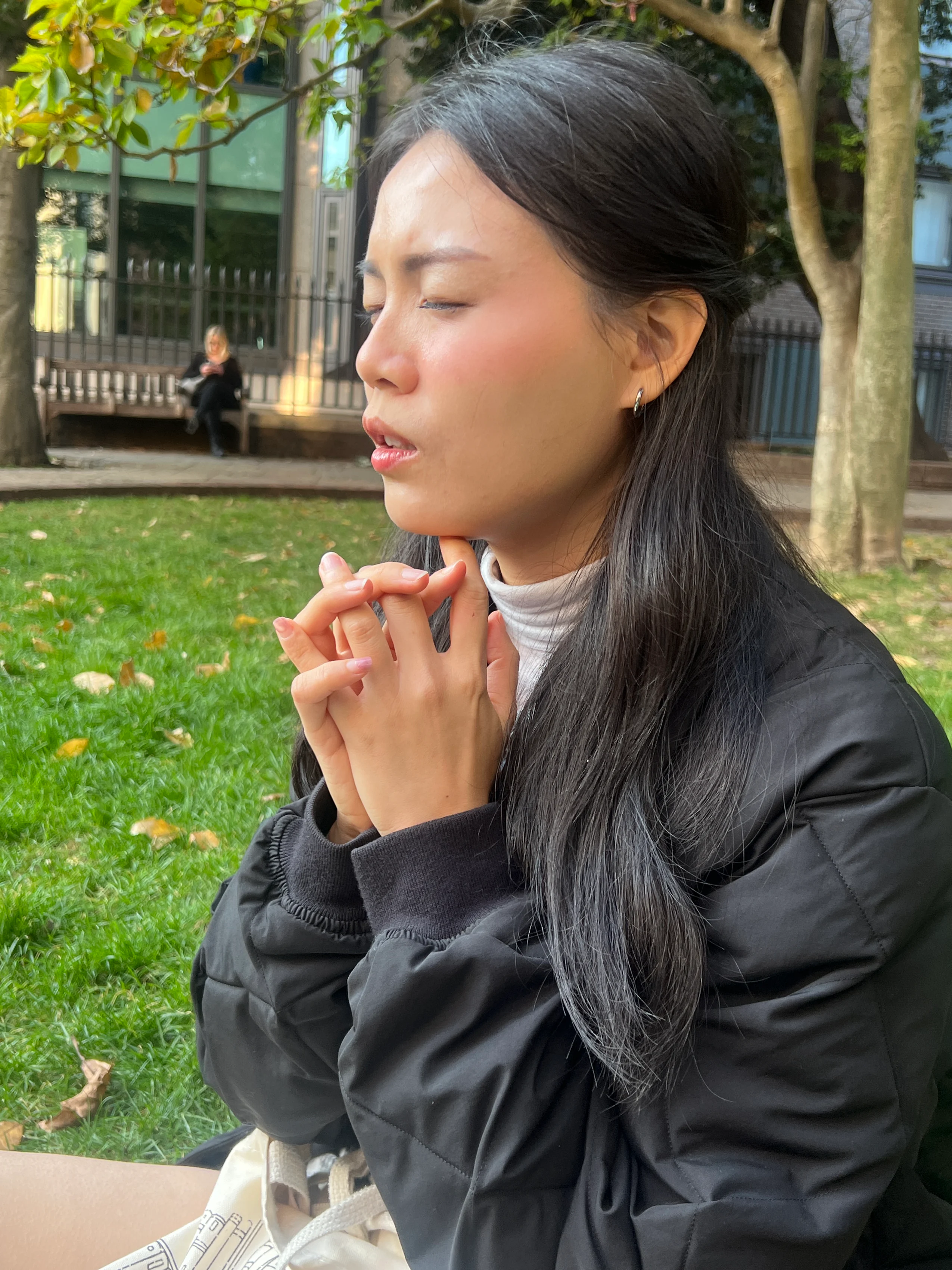 Workshop participant in a quiet ritual moment